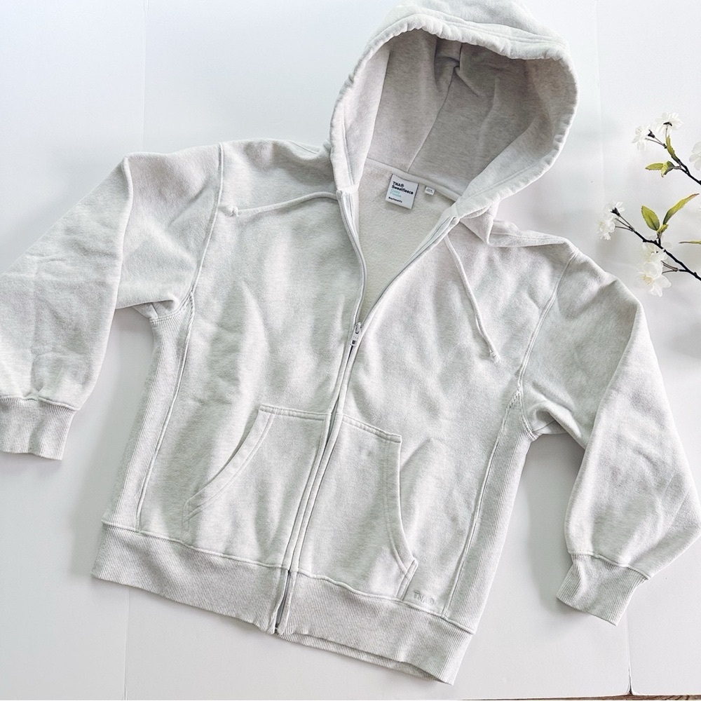 Aritzia TNA Sweatfleece Cozy Fleece Boyfriend Fit Top Zip Up Sweatshirt - Picture 7 of 12
